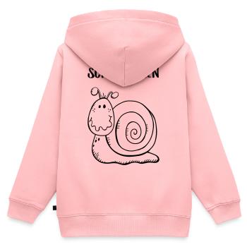 Schneckchen - Schnecke - Schnecken - Schneckenhaus - Kinder Premium Organic Zip Hoodie - Rosa - Hinten - AI Model Kid Female (0cm)