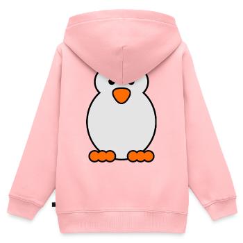 Oiseau pingouin Animal Antarctique Froid Pôle Sud - Sweat Premium à capuche zippé enfant bio - rose - Dos - AI Model Kid Female (0cm)