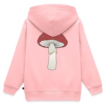 Fliegenpilz - Kinder Premium Organic Zip Hoodie - Rosa - Hinten - AI Model Kid Female (0cm)