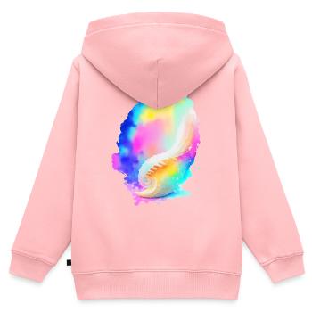 Muschel - Kinder Premium Organic Zip Hoodie - Rosa - Hinten - AI Model Kid Female (0cm)