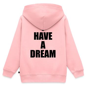 Ich habe einen Traum - Kinder Premium Organic Zip Hoodie - Rosa - Hinten - AI Model Kid Female (0cm)
