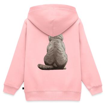 Britisch Kurzhaar Katze - Kinder Premium Organic Zip Hoodie - Rosa - Hinten - AI Model Kid Female (0cm)