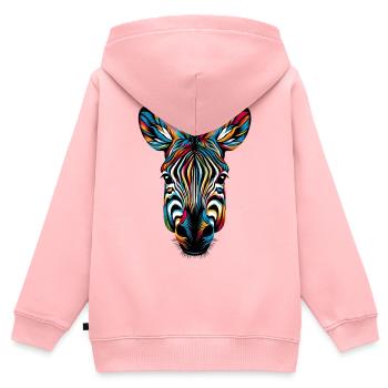 Zebra - Kinder Premium Organic Zip Hoodie - Rosa - Hinten - AI Model Kid Female (0cm)