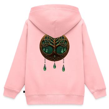 Stylized Tree of Life - Kids Premium Organic Zip-up Hoodie - rose - Back - AI Model Kid Female (0cm)