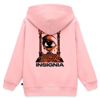 Okkultes Wahrzeichen – Augen, die sehen - Kinder Premium Organic Zip Hoodie - Rosa - Hinten - AI Model Kid Female (0cm)