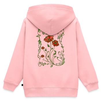 Art nouveau Jugendstil - Kinder Premium Organic Zip Hoodie - Rosa - Hinten - AI Model Kid Female (0cm)