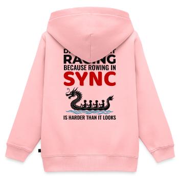 Synchronized Paddling Unity  - Kids Premium Organic Zip-up Hoodie - rose - Back - AI Model Kid Female (0cm)