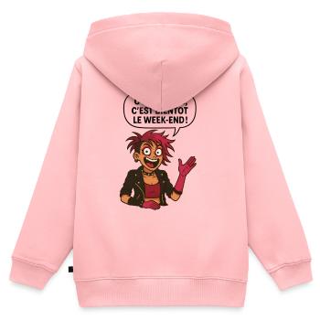 It's Tuesday! It's almost the weekend! - Kids Premium Organic Zip-up Hoodie - rose - Back - AI Model Kid Female (0cm)