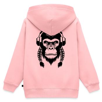 Prime Affenkopf Soundwave Edition Shirt - Kinder Premium Organic Zip Hoodie - Rosa - Hinten - AI Model Kid Female (0cm)