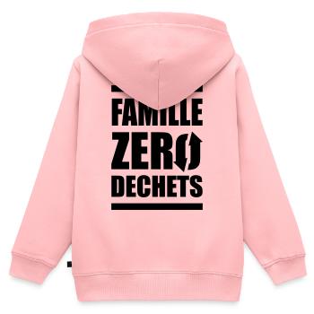 Zero Waste Family - Kids Premium Organic Zip-up Hoodie - rose - Back - AI Model Kid Female (0cm)