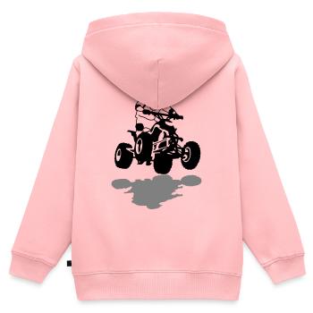quad - Sweat Premium à capuche zippé enfant bio - rose - Dos - AI Model Kid Female (0cm)
