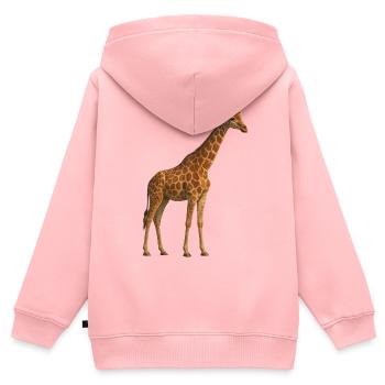 Giraffe in Natural Tone - Kids Premium Organic Zip-up Hoodie - rose - Back - AI Model Kid Female (0cm)