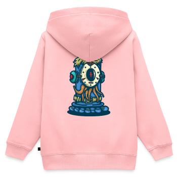 Monstre Oméga Aquatique - Sweat Premium à capuche zippé enfant bio - rose - Dos - AI Model Kid Female (0cm)