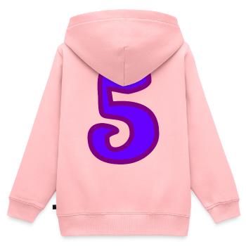 5. JUBILÄUM. 5 JAHRE. 5. JUBILÄUM. - Kinder Premium Organic Zip Hoodie - Rosa - Hinten - AI Model Kid Female (0cm)