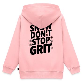 Snow Don’t Stop Grit - Kids Premium Organic Zip-up Hoodie - rose - Back - AI Model Kid Female (0cm)