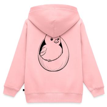 Vogelwachtel im Ei - Kinder Premium Organic Zip Hoodie - Rosa - Hinten - AI Model Kid Female (0cm)