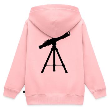 Teleskop auf Stativ – Sternennacht - Kinder Premium Organic Zip Hoodie - Rosa - Hinten - AI Model Kid Female (0cm)
