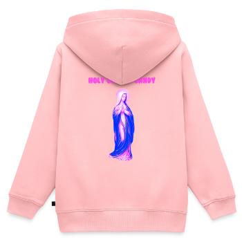 Heilige Zuckerwatte, Jungfrau Maria Pop - Kinder Premium Organic Zip Hoodie - Rosa - Hinten - AI Model Kid Female (0cm)
