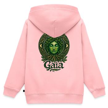 Gaïa - Mère Nature - Arbre de Vie - Sweat Premium à capuche zippé enfant bio - rose - Dos - AI Model Kid Female (0cm)