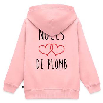 Lead Wedding 14 Jahre Ehe - Kinder Premium Organic Zip Hoodie - Rosa - Hinten - AI Model Kid Female (0cm)