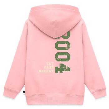 2004 anniversaire 2004 né en 2004 anniversaire - Sweat Premium à capuche zippé enfant bio - rose - Dos - AI Model Kid Female (0cm)
