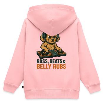 DJ Maltipoo: Bass, Beats & Belly Rubs Retro Design - Kids Premium Organic Zip-up Hoodie - rose - Back - AI Model Kid Female (0cm)