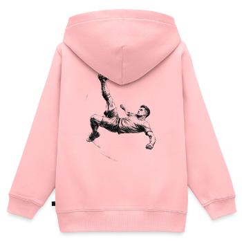 Fallrückzieher Fußballer Skizze dynamisch - Kinder Premium Organic Zip Hoodie - Rosa - Hinten - AI Model Kid Female (0cm)