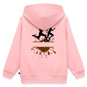 Mud Run Challenge – Man & Woman Mud - Kids Premium Organic Zip-up Hoodie - rose - Back - AI Model Kid Female (0cm)