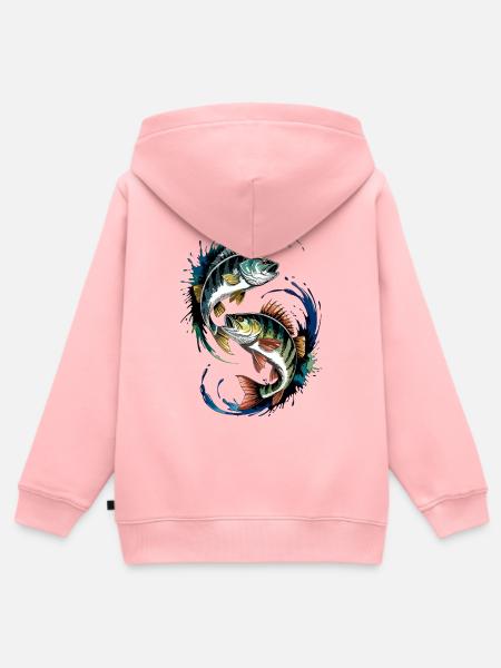 Barsch Angeln - Kinder Premium Organic Zip Hoodie - Rosa