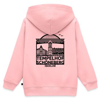 Berlin Tempelhof Schöneberg Wahrzeichen Silhouette - Kinder Premium Organic Zip Hoodie - Rosa - Hinten - AI Model Kid Female (0cm)