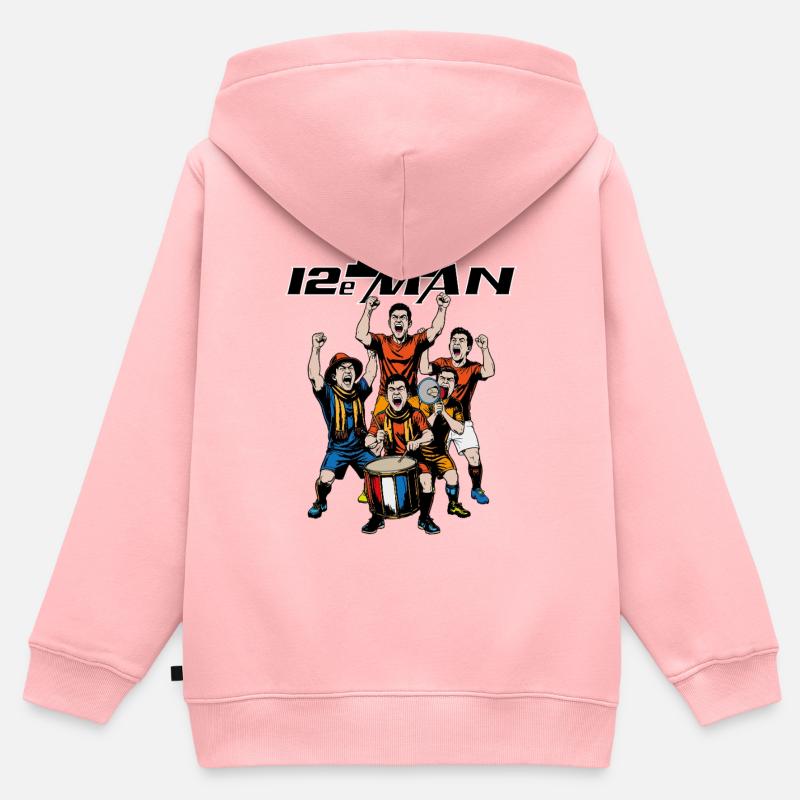 De12eMan - Kinder Premium Organic Zip Hoodie - Rosa