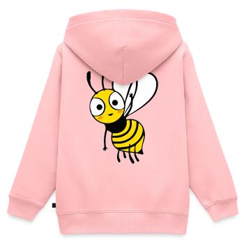 Apiculteur qui agite les abeilles, apiculteur - Sweat Premium à capuche zippé enfant bio - rose - Dos - AI Model Kid Female (0cm)