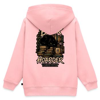 Bücherhorter-Sammlung mit Schwarzer Katze - Kinder Premium Organic Zip Hoodie - Rosa - Hinten - AI Model Kid Female (0cm)