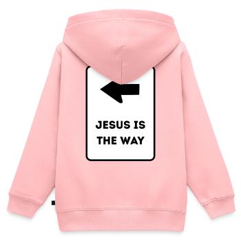 Jesus is the way - Christliches Design - Kinder Premium Organic Zip Hoodie - Rosa - Hinten - AI Model Kid Female (0cm)