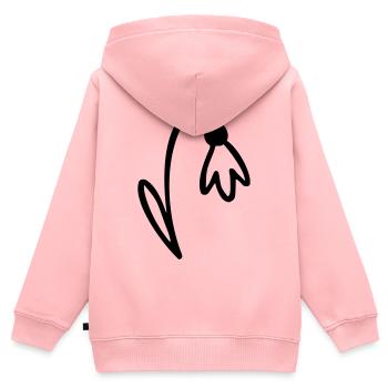 Blume - Kinder Premium Organic Zip Hoodie - Rosa - Hinten - AI Model Kid Female (0cm)