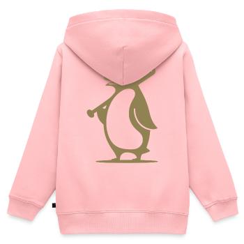 Pinguin Baseballspieler Silhouette - Kinder Premium Organic Zip Hoodie - Rosa - Hinten - AI Model Kid Female (0cm)