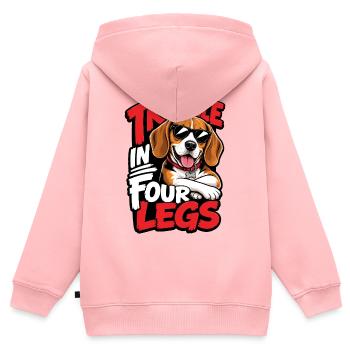Beagle - Kinder Premium Organic Zip Hoodie - Rosa - Hinten - AI Model Kid Female (0cm)