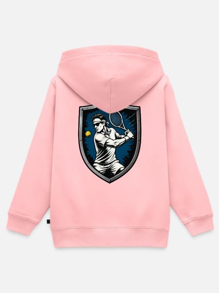 Tennis Wappen - Kinder Premium Organic Zip Hoodie - Rosa