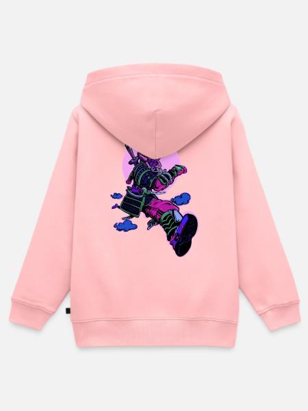 Samurai-Läufer - Kinder Premium Organic Zip Hoodie - Rosa