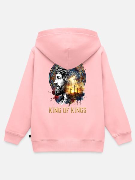 King of Kings Jesus Christus - Kinder Premium Organic Zip Hoodie - Rosa