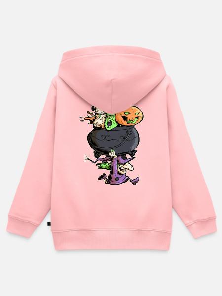 Der Halloween-Kessel - Kinder Premium Organic Zip Hoodie - Rosa