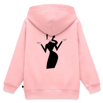 Mannequin - Sweat Premium à capuche zippé enfant bio - rose - Dos - AI Model Kid Female (0cm)