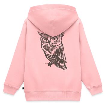 Eule - Kinder Premium Organic Zip Hoodie - Rosa - Hinten - AI Model Kid Female (0cm)
