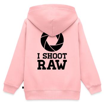 I Shoot Film – Analog Kamera ?-Format Design - Kinder Premium Organic Zip Hoodie - Rosa - Hinten - AI Model Kid Female (0cm)