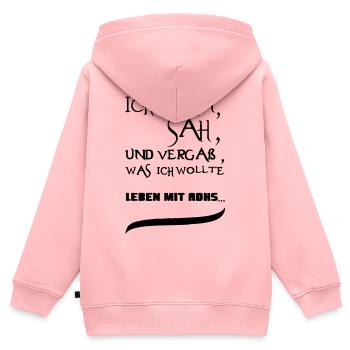 Leben mit ADHS Geschenk - Kinder Premium Organic Zip Hoodie - Rosa - Hinten - AI Model Kid Female (0cm)