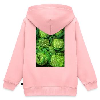 Wirsing Kohl - Kinder Premium Organic Zip Hoodie - Rosa - Hinten - AI Model Kid Female (0cm)
