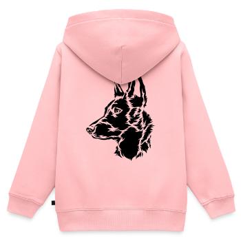 Malinois Schäferhund Holland Herder - Kinder Premium Organic Zip Hoodie - Rosa - Hinten - AI Model Kid Female (0cm)