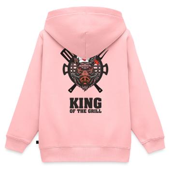 KING OF THE GRILL - Kids Premium Organic Zip-up Hoodie - rose - Back - AI Model Kid Female (0cm)
