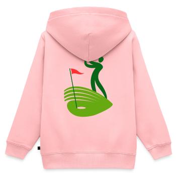 golf, golffan, golfer, golfclub - Kinder Premium Organic Zip Hoodie - Rosa - Hinten - AI Model Kid Female (0cm)