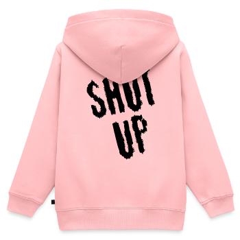Sei still! (schwarz) - Kinder Premium Organic Zip Hoodie - Rosa - Hinten - AI Model Kid Female (0cm)